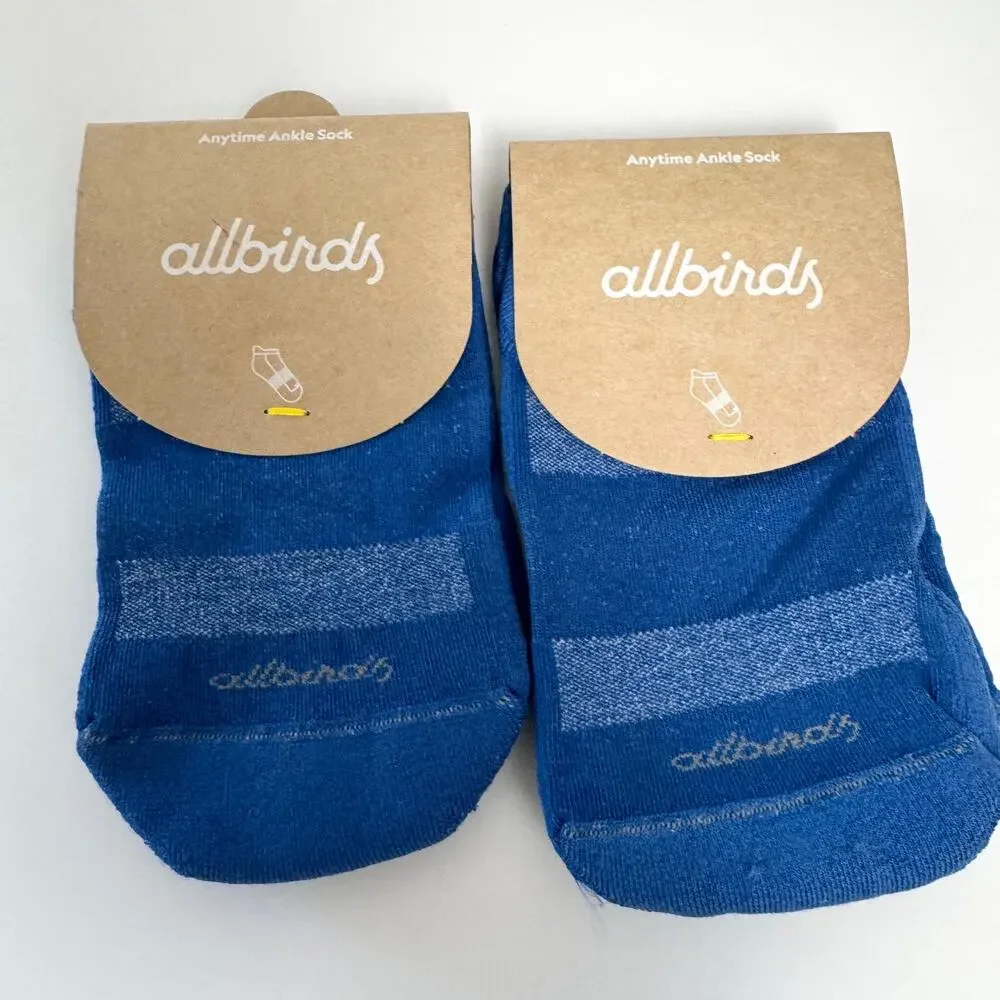 Allbirds Womens Anytime Ankle Sock Size S US 5-7 Bundle 2 Made USA Basin Blue